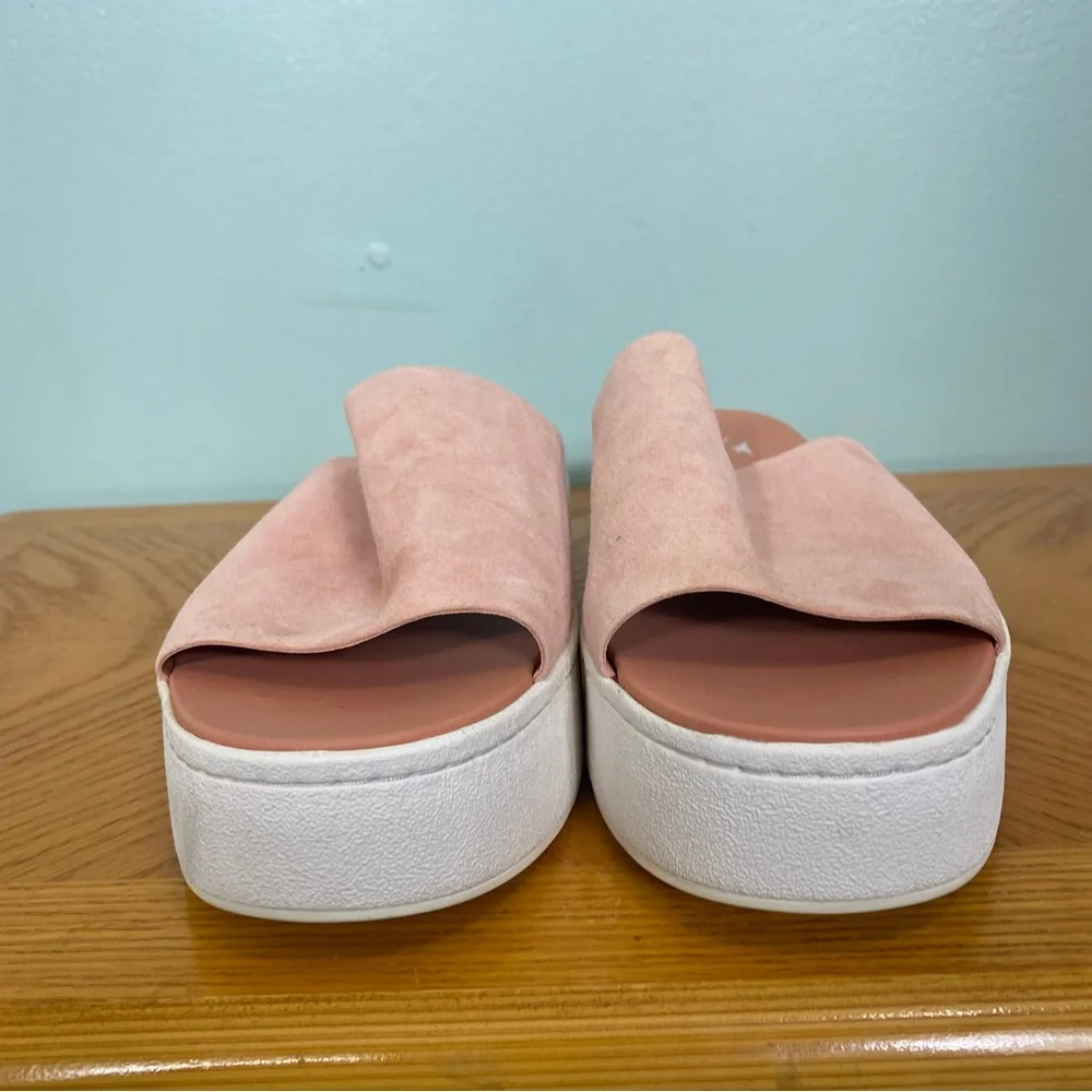 Vince Walford‎ Platform Leather Suede Pink Slides Sandals Size 10